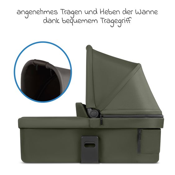 ABC Design 3in1 Kombi-Kinderwagen-Set Sierra All in One Set mit faltbarer Babywanne, Babyschale Tulip, Sportsitz, Adapter - Pea