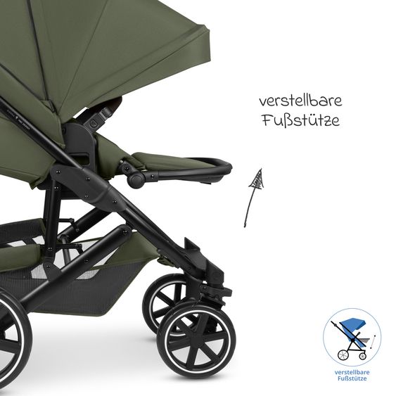 ABC Design 3in1 Kombi-Kinderwagen-Set Sierra All in One Set mit faltbarer Babywanne, Babyschale Tulip, Sportsitz, Adapter - Pea