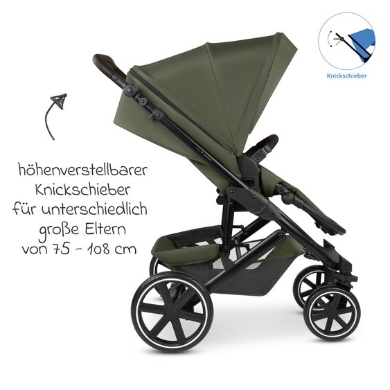 ABC Design 3in1 Kombi-Kinderwagen-Set Sierra All in One Set mit faltbarer Babywanne, Babyschale Tulip, Sportsitz, Adapter - Pea