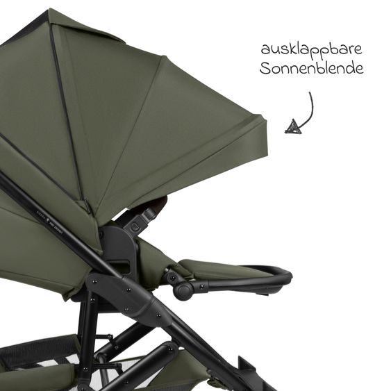 ABC Design 3in1 Kombi-Kinderwagen-Set Sierra All in One Set mit faltbarer Babywanne, Babyschale Tulip, Sportsitz, Adapter - Pea