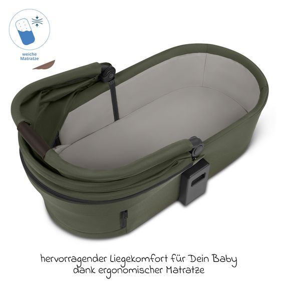 ABC Design 3in1 Kombi-Kinderwagen-Set Sierra All in One Set mit faltbarer Babywanne, Babyschale Tulip, Sportsitz, Adapter - Pea