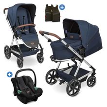 Set passeggino Timbo 4 3in1 con navicella, seggiolino sportivo, seggiolino auto Tulip e adattatore - Oceano