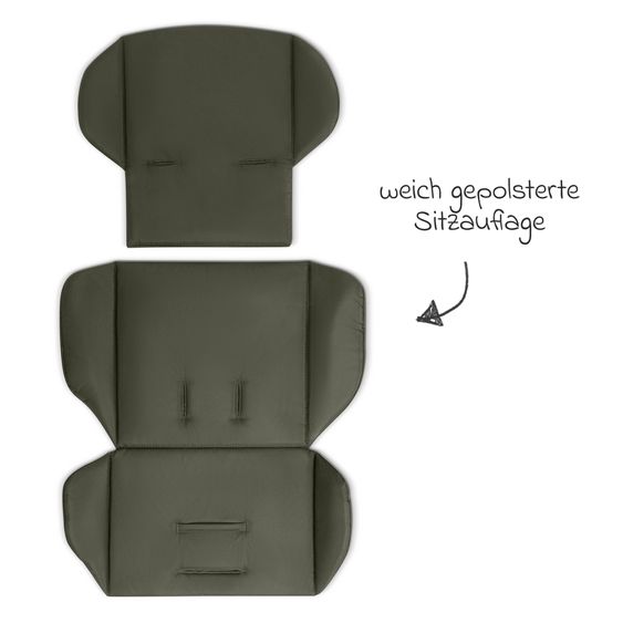 ABC Design Set Passeggino 4in1 City Life - incl. Navicella, Seggiolino auto Tulip Black, Base Isofix, Seggiolino Sport & Adattatore - Avocado