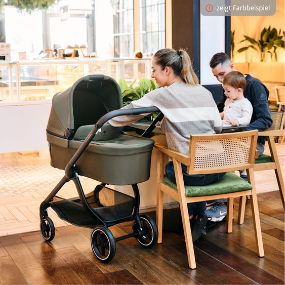 ABC Design Set Passeggino 4in1 City Life - incl. Navicella, Seggiolino auto Tulip Black, Base Isofix, Seggiolino Sport & Adattatore - Nature