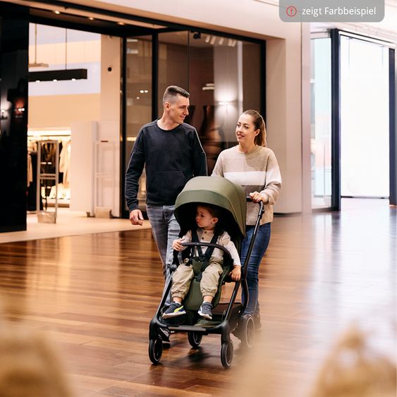 ABC Design Set Passeggino 4in1 City Life - incl. Navicella, Seggiolino auto Tulip Black, Base Isofix, Seggiolino Sport & Adattatore - Nature