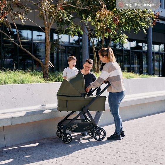 ABC Design Set Passeggino 4in1 City Life - incl. Navicella, Seggiolino auto Tulip Black, Base Isofix, Seggiolino Sport & Adattatore - Nature