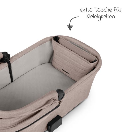ABC Design Set Passeggino 4in1 Salsa 5 Air- incl. Navicella, Seggiolino auto Tulip Black, Base Isofix, Seggiolino Sportivo & Adattatore - Camel