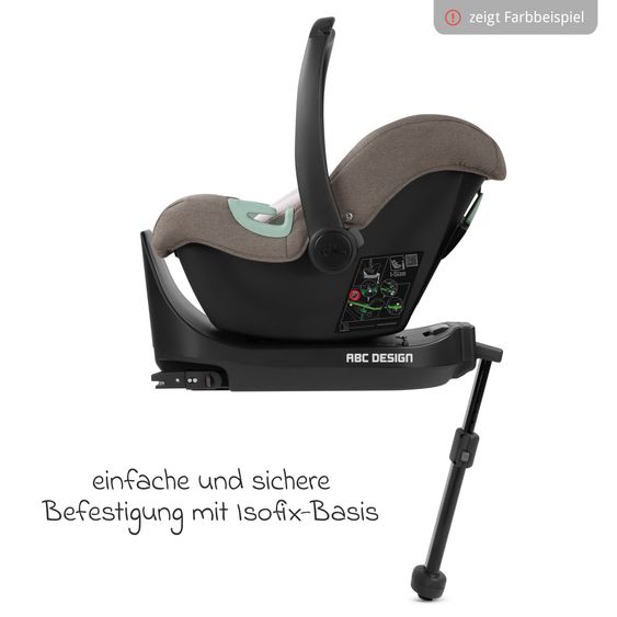 ABC Design Set Passeggino 4in1 Salsa 5 Air- incl. Navicella, Seggiolino auto Tulip Black, Base Isofix, Seggiolino Sportivo & Adattatore - Camel
