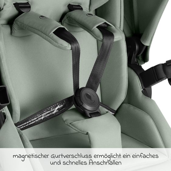 ABC Design Set Passeggino 4in1 Salsa 5 Air- incl. Navicella, Seggiolino auto Tulip Black, Base Isofix, Seggiolino Sportivo & Adattatore - Pine