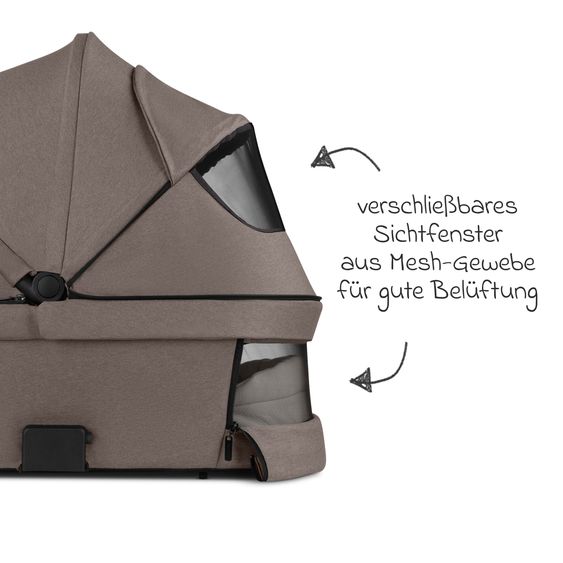 ABC Design Set Passeggino 4in1 Salsa 5 Air- incl. Navicella, Seggiolino auto Tulip Black, Base Isofix, Seggiolino Sportivo & Adattatore - Nature