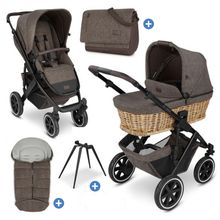 Set passeggino combinato 5 pz. Salsa 4 Air - incl. Culla basket, supporto, borsa fasciatoio & sacco piedi - Fashion Edition Home - Treccia