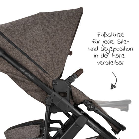 ABC Design Set passeggino combinato 5 pz. Salsa 4 Air - incl. Culla basket, supporto, borsa fasciatoio & sacco piedi - Fashion Edition Home - Treccia