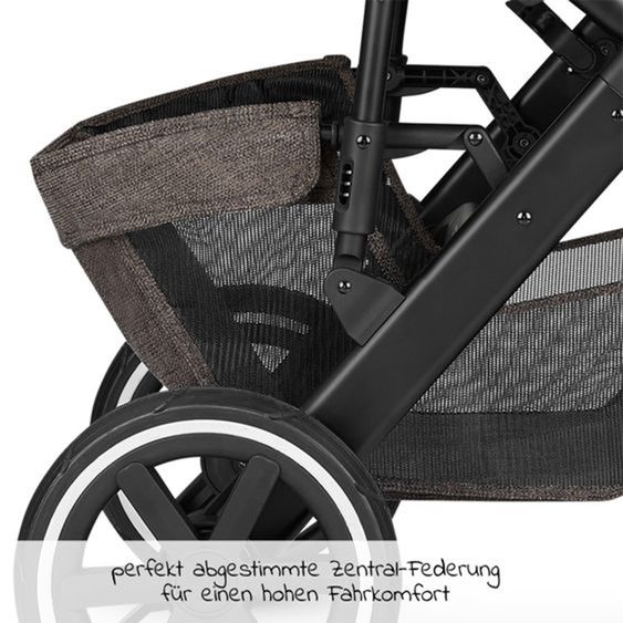 ABC Design Set passeggino combinato 5 pz. Salsa 4 Air - incl. Culla basket, supporto, borsa fasciatoio & sacco piedi - Fashion Edition Home - Treccia
