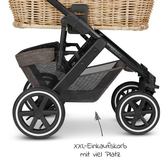 ABC Design Set passeggino combinato 5 pz. Salsa 4 Air - incl. Culla basket, supporto, borsa fasciatoio & sacco piedi - Fashion Edition Home - Treccia