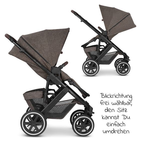 ABC Design Set passeggino combinato 5 pz. Salsa 4 Air - incl. Culla basket, supporto, borsa fasciatoio & sacco piedi - Fashion Edition Home - Treccia