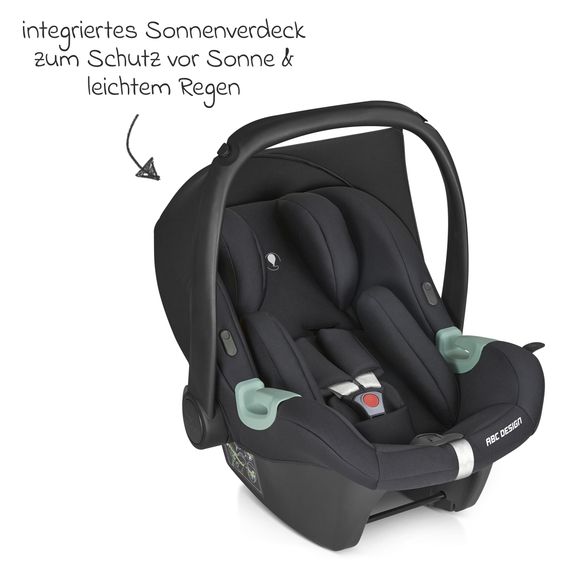 ABC Design 6in1 Kombi-Kinderwagen-Set Samba 2 inkl. Babywanne, Sportsitz, Babyschale Tulip, Adapter, Insektenschutz & Regenschutz - Pure - Avocado