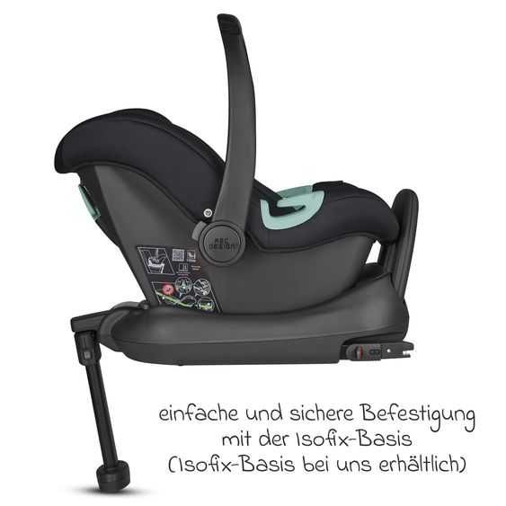 ABC Design 6in1 Kombi-Kinderwagen-Set Samba 2 inkl. Babywanne, Sportsitz, Babyschale Tulip, Adapter, Insektenschutz & Regenschutz - Pure - Avocado