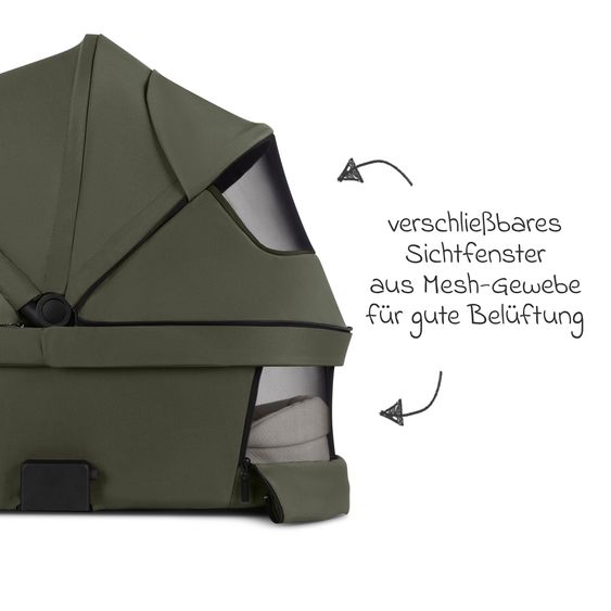 ABC Design 6in1 Kombi-Kinderwagen-Set Samba 2 inkl. Babywanne, Sportsitz, Babyschale Tulip, Adapter, Insektenschutz & Regenschutz - Pure - Avocado