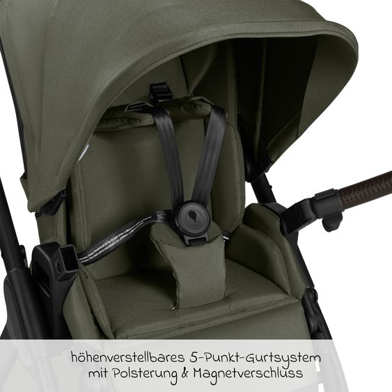 ABC Design 6in1 Kombi-Kinderwagen-Set Samba 2 inkl. Babywanne, Sportsitz, Babyschale Tulip, Adapter, Insektenschutz & Regenschutz - Pure - Avocado