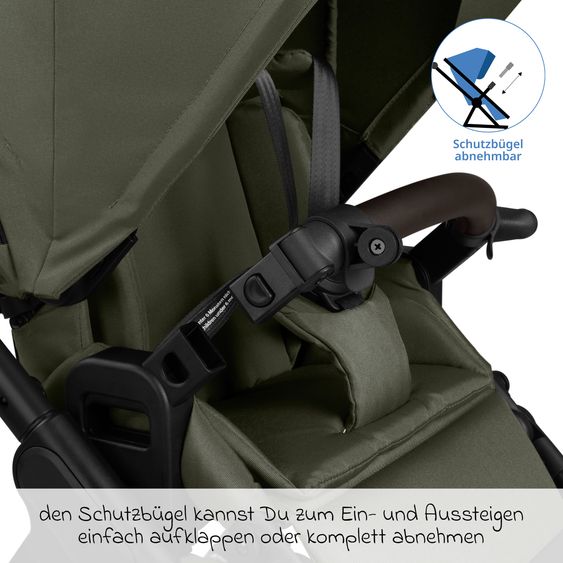 ABC Design 6in1 Kombi-Kinderwagen-Set Samba 2 inkl. Babywanne, Sportsitz, Babyschale Tulip, Adapter, Insektenschutz & Regenschutz - Pure - Avocado