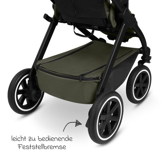 ABC Design 6in1 Kombi-Kinderwagen-Set Samba 2 inkl. Babywanne, Sportsitz, Babyschale Tulip, Adapter, Insektenschutz & Regenschutz - Pure - Avocado