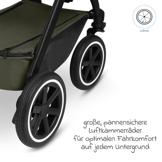 ABC Design 6in1 Kombi-Kinderwagen-Set Samba 2 inkl. Babywanne, Sportsitz, Babyschale Tulip, Adapter, Insektenschutz & Regenschutz - Pure - Avocado