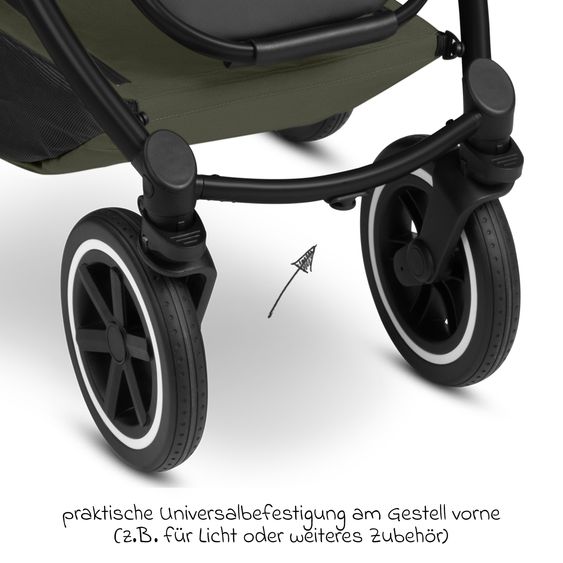 ABC Design 6in1 Kombi-Kinderwagen-Set Samba 2 inkl. Babywanne, Sportsitz, Babyschale Tulip, Adapter, Insektenschutz & Regenschutz - Pure - Avocado