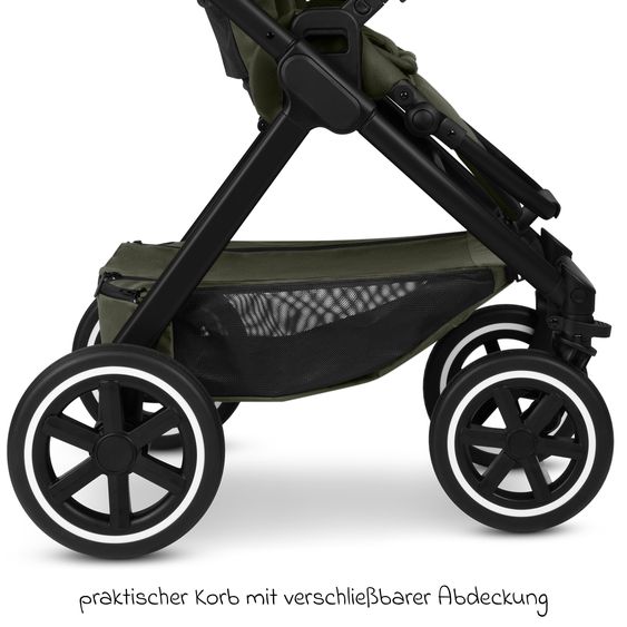 ABC Design 6in1 Kombi-Kinderwagen-Set Samba 2 inkl. Babywanne, Sportsitz, Babyschale Tulip, Adapter, Insektenschutz & Regenschutz - Pure - Avocado