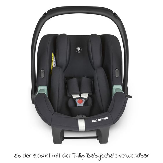 ABC Design 6in1 Kombi-Kinderwagen-Set Samba 2 inkl. Babywanne, Sportsitz, Babyschale Tulip, Adapter, Insektenschutz & Regenschutz - Pure - Avocado