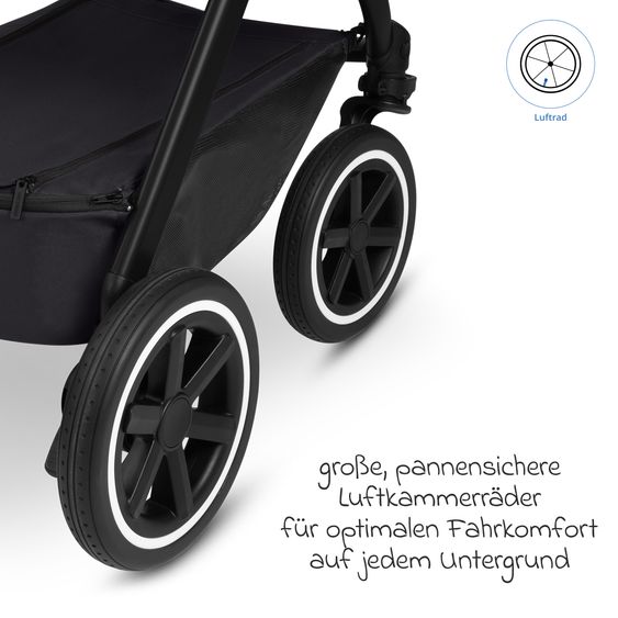 ABC Design 6in1 Kombi-Kinderwagen-Set Samba 2 inkl. Babywanne, Sportsitz, Babyschale Tulip, Adapter, Insektenschutz & Regenschutz - Pure - Coal