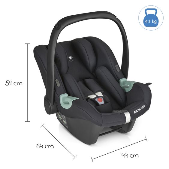 ABC Design 6in1 Kombi-Kinderwagen-Set Samba 2 inkl. Babywanne, Sportsitz, Babyschale Tulip, Adapter, Insektenschutz & Regenschutz - Pure - Coal