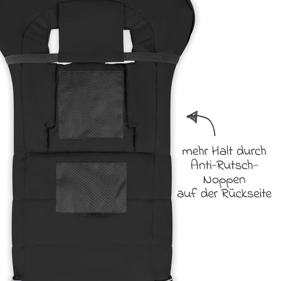 ABC Design Set di 7 pezzi per passeggino S Three Starter Set con navicella, seggiolino sportivo, adattatore, borsa fasciatoio Easy, coprigambe invernale, parapioggia e zanzariera - Nero