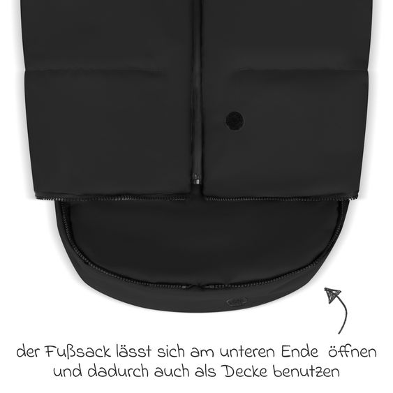 ABC Design Set di 7 pezzi per passeggino S Three Starter Set con navicella, seggiolino sportivo, adattatore, borsa fasciatoio Easy, coprigambe invernale, parapioggia e zanzariera - Nero