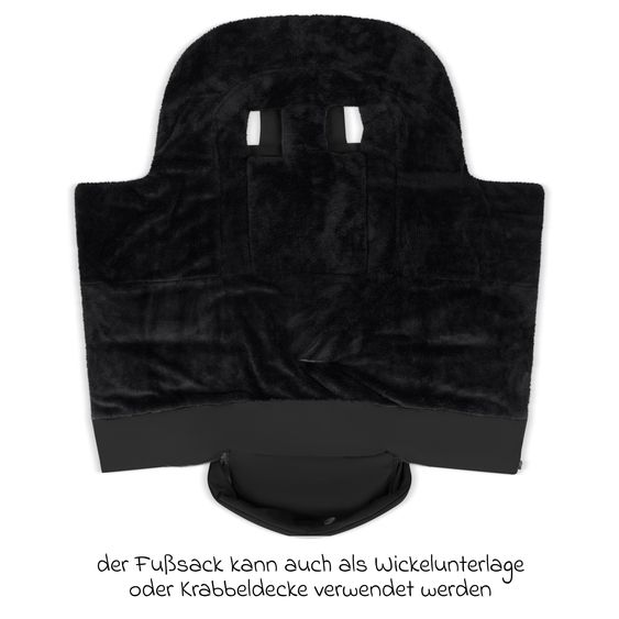 ABC Design Set di 7 pezzi per passeggino S Three Starter Set con navicella, seggiolino sportivo, adattatore, borsa fasciatoio Easy, coprigambe invernale, parapioggia e zanzariera - Nero