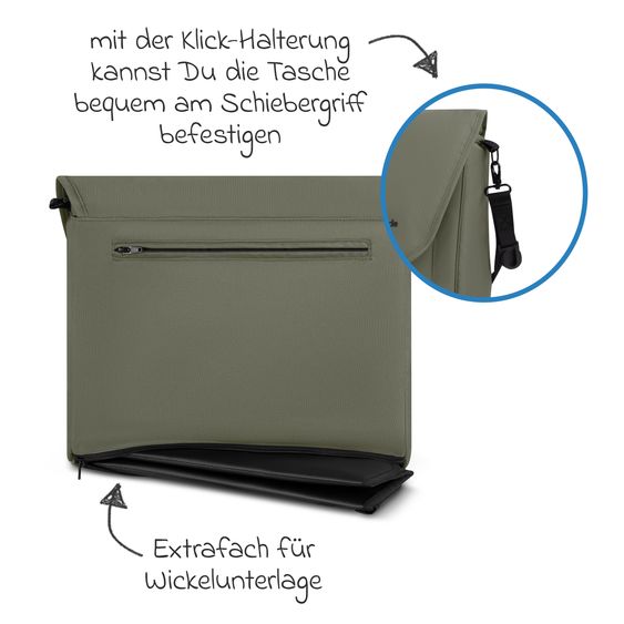 ABC Design Set di 7 pezzi per passeggino S Three Starter Set con navicella, seggiolino sportivo, adattatore, borsa fasciatoio Easy, coprigambe invernale, parapioggia e zanzariera - Grano