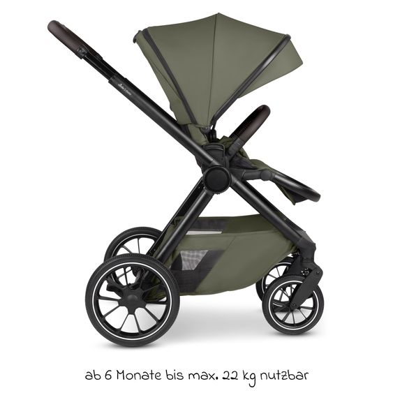 ABC Design Set di 7 pezzi per passeggino S Three Starter Set con navicella, seggiolino sportivo, adattatore, borsa fasciatoio Easy, coprigambe invernale, parapioggia e zanzariera - Grano