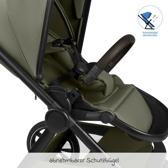 ABC Design Set di 7 pezzi per passeggino S Three Starter Set con navicella, seggiolino sportivo, adattatore, borsa fasciatoio Easy, coprigambe invernale, parapioggia e zanzariera - Grano