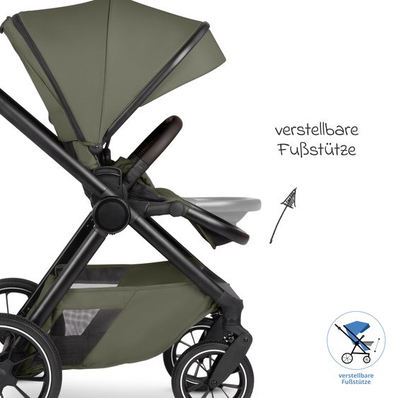 ABC Design Set di 7 pezzi per passeggino S Three Starter Set con navicella, seggiolino sportivo, adattatore, borsa fasciatoio Easy, coprigambe invernale, parapioggia e zanzariera - Grano