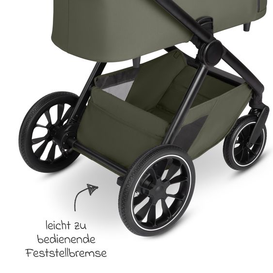 ABC Design Set di 7 pezzi per passeggino S Three Starter Set con navicella, seggiolino sportivo, adattatore, borsa fasciatoio Easy, coprigambe invernale, parapioggia e zanzariera - Grano