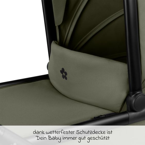 ABC Design Set di 8 pezzi per passeggino S Three Starter Set, comprensivo di navicella, seggiolino sportivo, seggiolino auto Tulip, adattatore, borsa fasciatoio Easy, coprigambe invernale, parapioggia e zanzariera - Grano