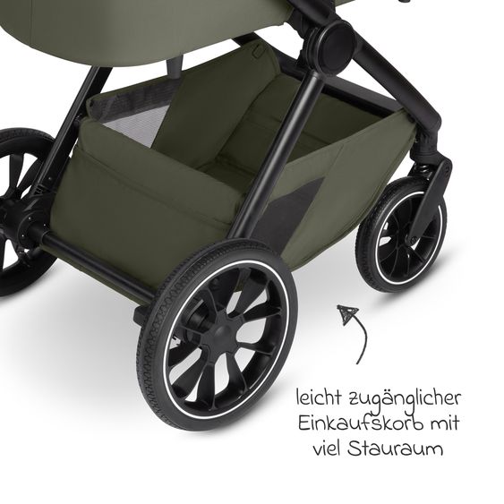 ABC Design Set di 8 pezzi per passeggino S Three Starter Set, comprensivo di navicella, seggiolino sportivo, seggiolino auto Tulip, adattatore, borsa fasciatoio Easy, coprigambe invernale, parapioggia e zanzariera - Grano