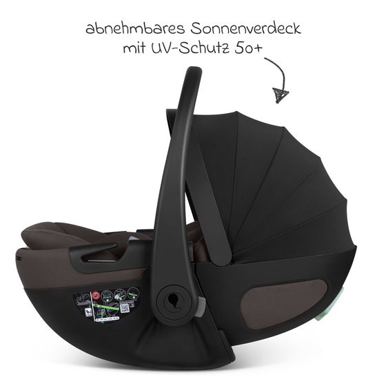 ABC Design Infant car seat Calla i-Size from Birth - 24 Months (40 cm - 87 cm) with Reclining Function incl. Sun Canopy & Seat Reducer - Falcon