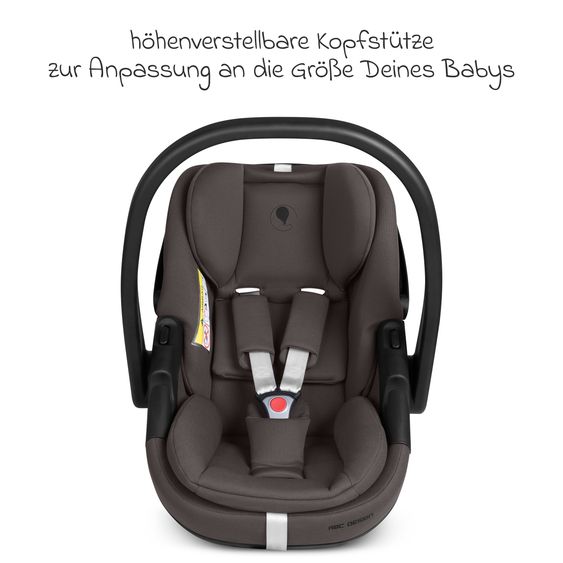 ABC Design Infant car seat Calla i-Size from Birth - 24 Months (40 cm - 87 cm) with Reclining Function incl. Sun Canopy & Seat Reducer - Falcon