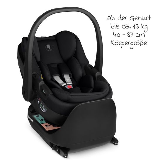 ABC Design Infant car seat Calla i-Size from Birth - 24 Months (40 cm - 87 cm) with Reclining Function incl. Sun Canopy & Seat Reducer - Ink