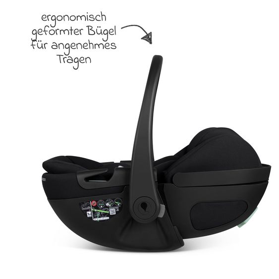 ABC Design Infant car seat Calla i-Size from Birth - 24 Months (40 cm - 87 cm) with Reclining Function incl. Sun Canopy & Seat Reducer - Ink