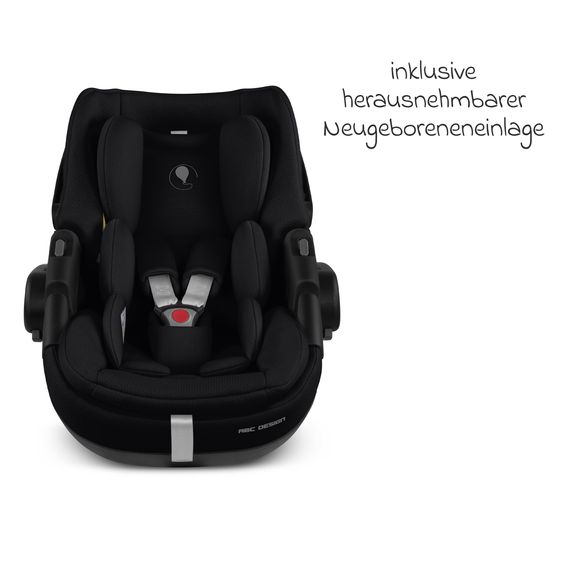 ABC Design Infant car seat Calla i-Size from Birth - 24 Months (40 cm - 87 cm) with Reclining Function incl. Sun Canopy & Seat Reducer - Ink