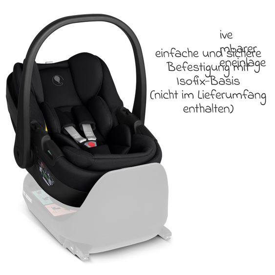 ABC Design Infant car seat Calla i-Size from Birth - 24 Months (40 cm - 87 cm) with Reclining Function incl. Sun Canopy & Seat Reducer - Ink
