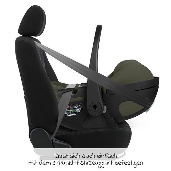 ABC Design Infant car seat Calla i-Size from Birth - 24 Months (40 cm - 87 cm) with Reclining Function incl. Sun Canopy & Seat Reducer - Olive