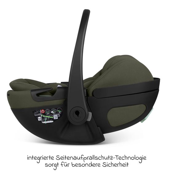 ABC Design Infant car seat Calla i-Size from Birth - 24 Months (40 cm - 87 cm) with Reclining Function incl. Sun Canopy & Seat Reducer - Olive