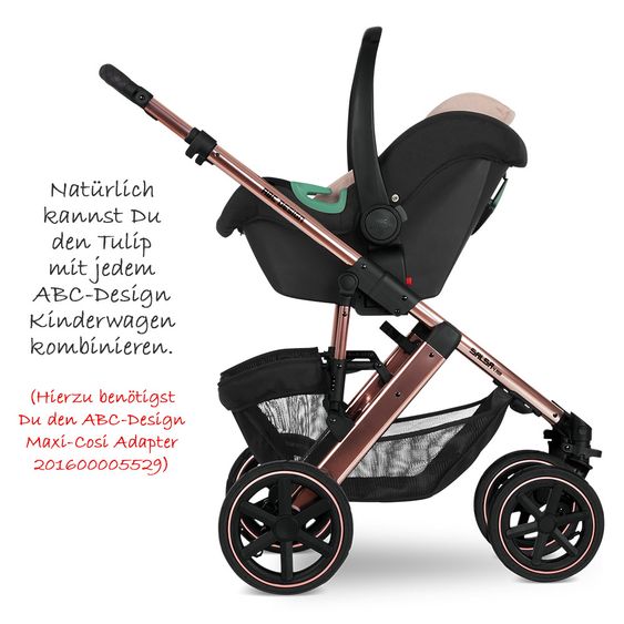 ABC Design Babyschale Tulip (Autositz Gruppe 0+) - Diamond Edition - Rose Gold